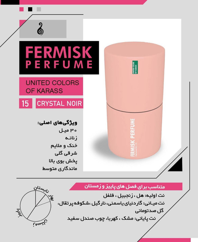 عطر جیبی زنانه فرمیسک شماره ۱۵ مدل کریستال نیور