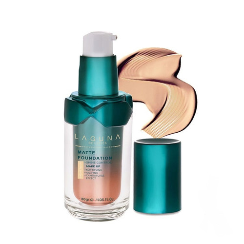 کرم پودر مات لاگونا | پوشش کامل، ماندگاری بالا، بدون برق، در ۷ رنگ متنوع