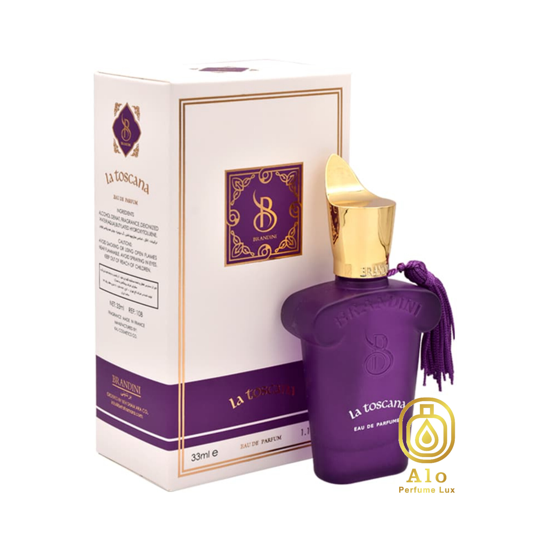 عطر جیبی زنانه برندینی La Toscana حجم ۳۳ میل با رایحه شیرین، ملایم و گلی مدیترانه‌ای   ---