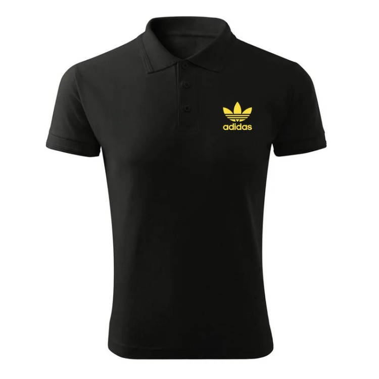 پولوشرت مردانه مشکی طرح آدیداس مدل K8978 جنس جودون سایز L XL 2XL