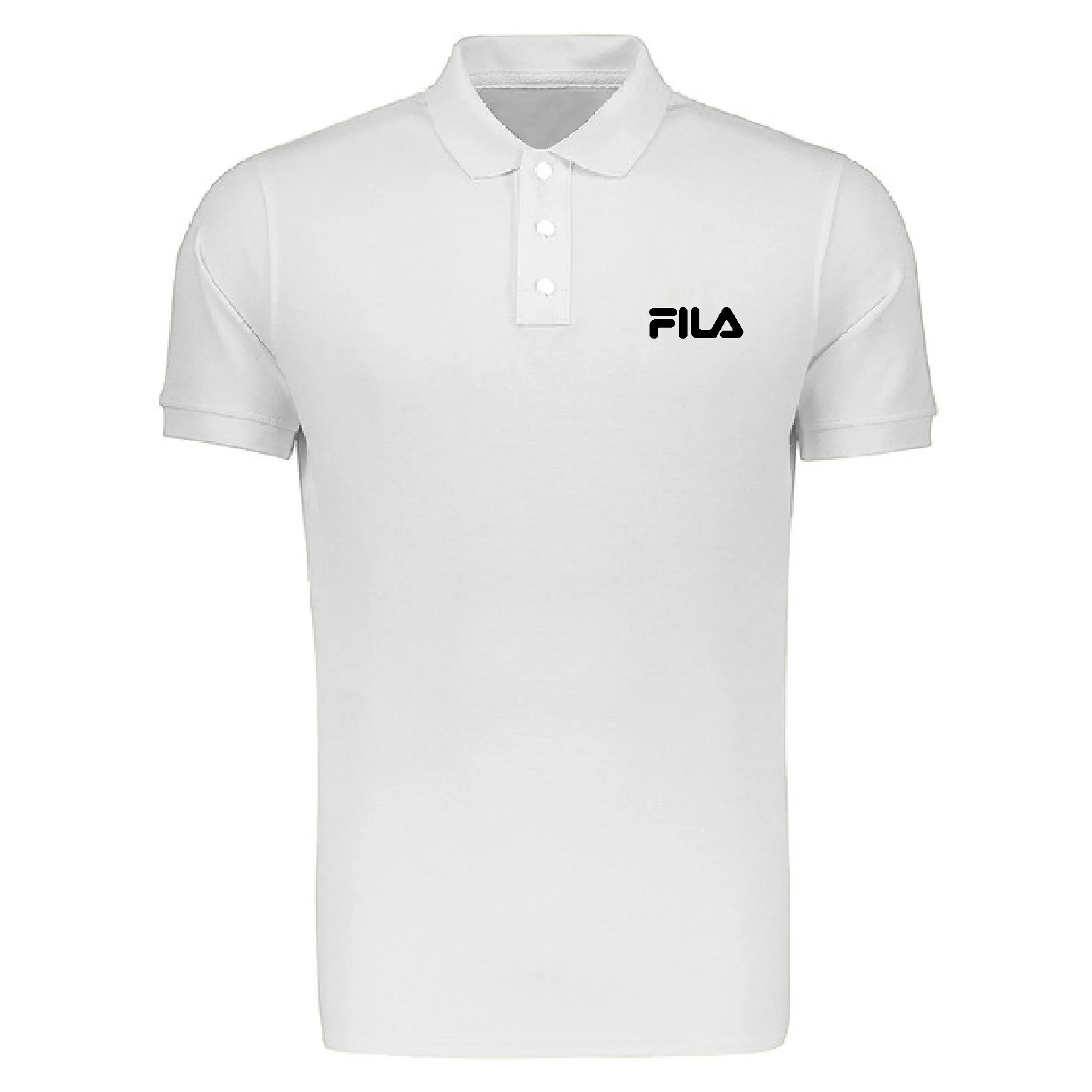 پولوشرت مردانه جودون مشکی آستین کوتاه یقه دکمه دار طرح فیلا سایز L XL 2XL