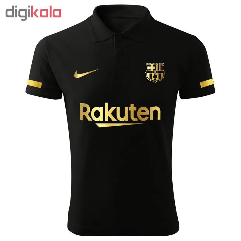پولوشرت مشکی مردانه بارسلونا مدل Z585U جنس جودون سایز L XL 2XL