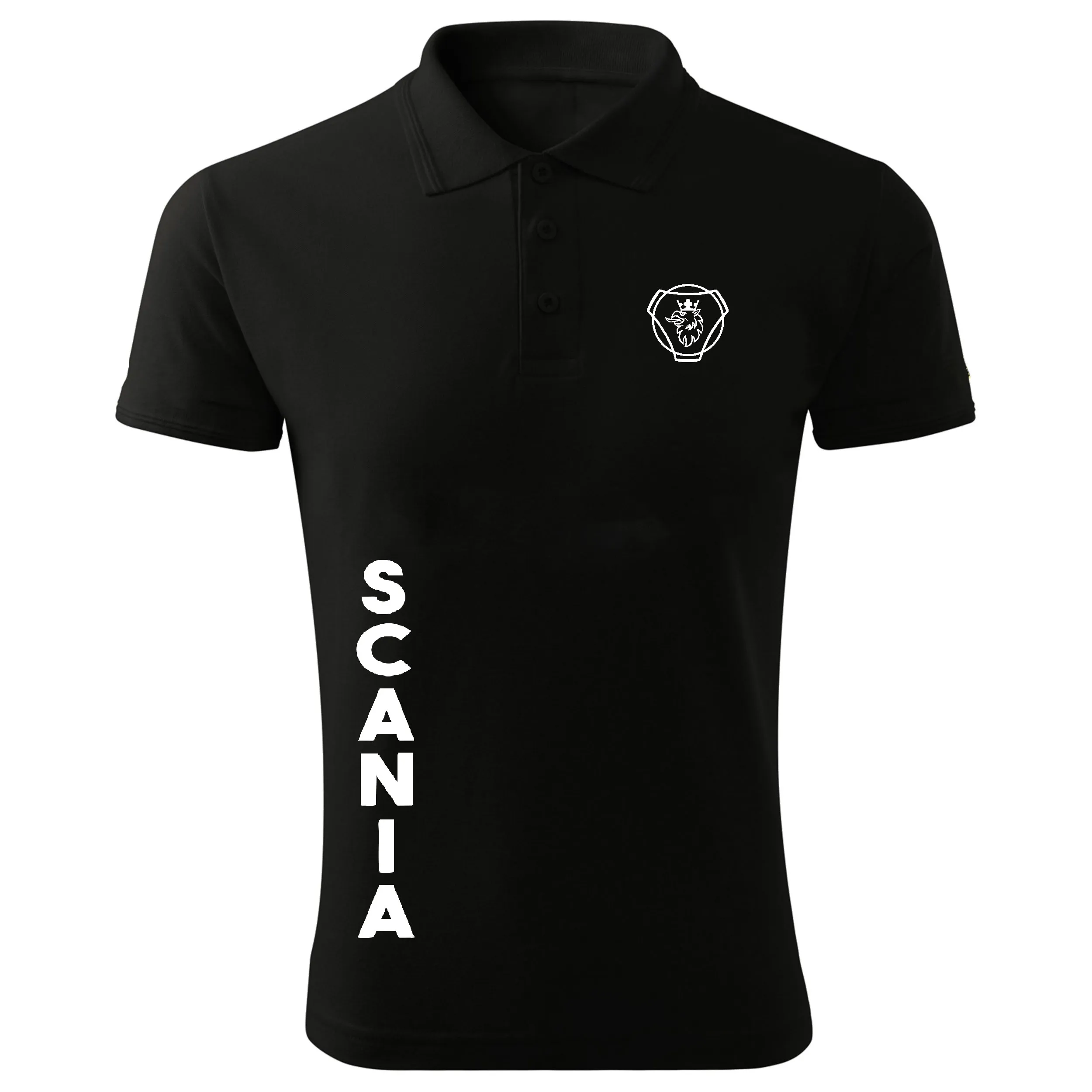پولوشرت مردانه طرح اسکانیا مدل E78TU مشکی جودون سایز L XL 2XL