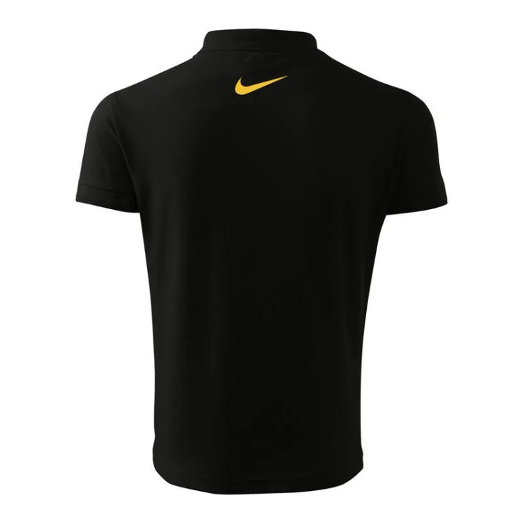 پولوشرت مردانه مشکی طرح Big Nike یقه دکمه دار آستین کوتاه جنس جودون سایز L XL 2XL