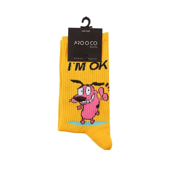 جوراب ساقدار طرح سگ خوشحال I M OK نخی فری سایز زنانه