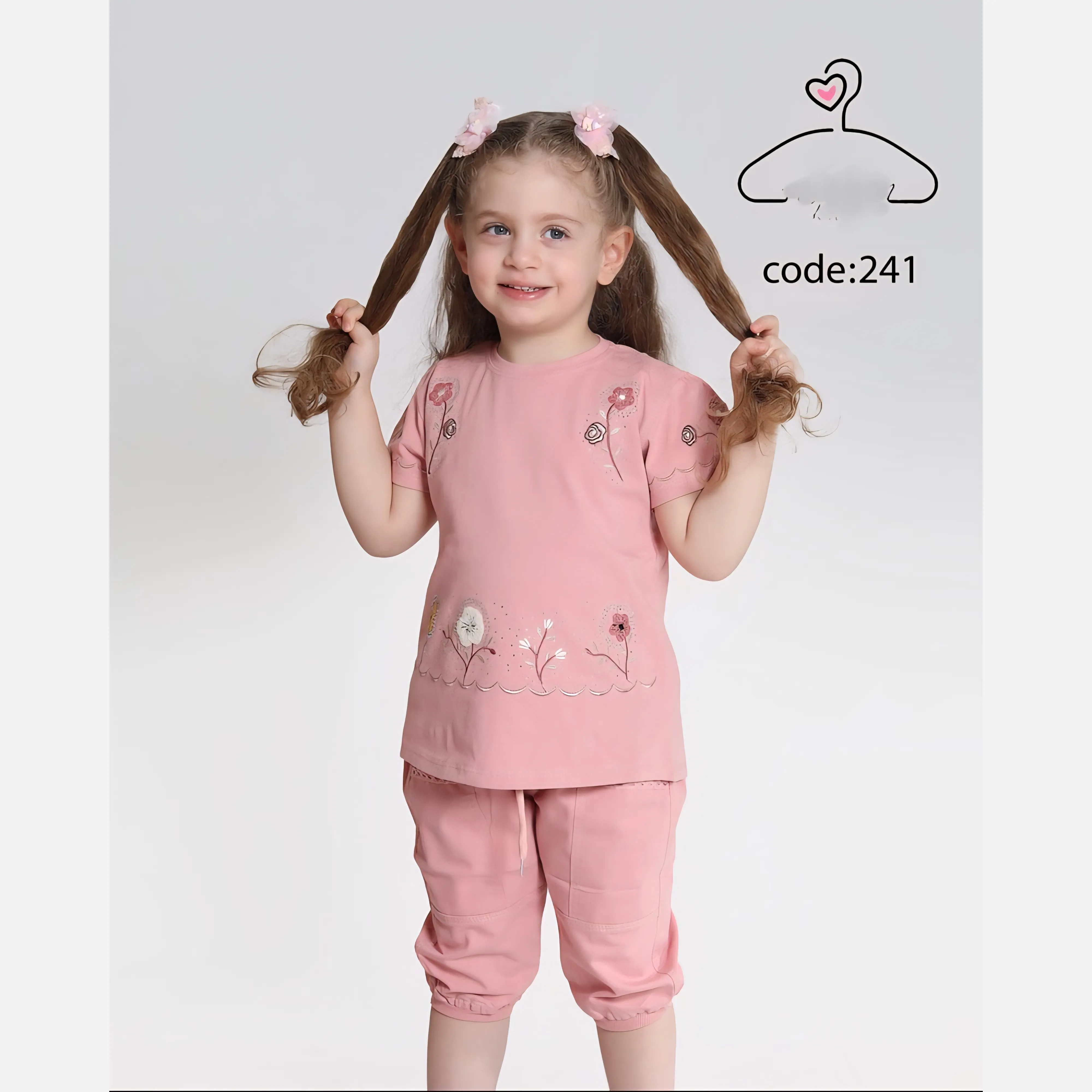 ست تاپ و شلوارک دخترانه جنس بلوز پنبه لاکرا و شلوارک کتان سایز 40 تا 55