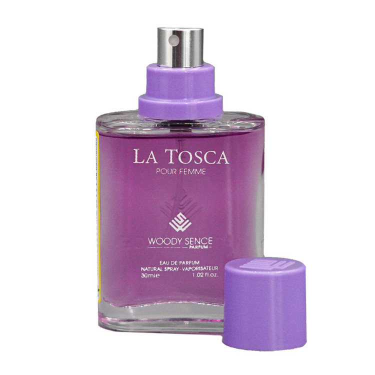 عطر جیبی زنانه وودی سنس مدل لاتوسکا LA TOSCA حجم 30 میلی لیتر