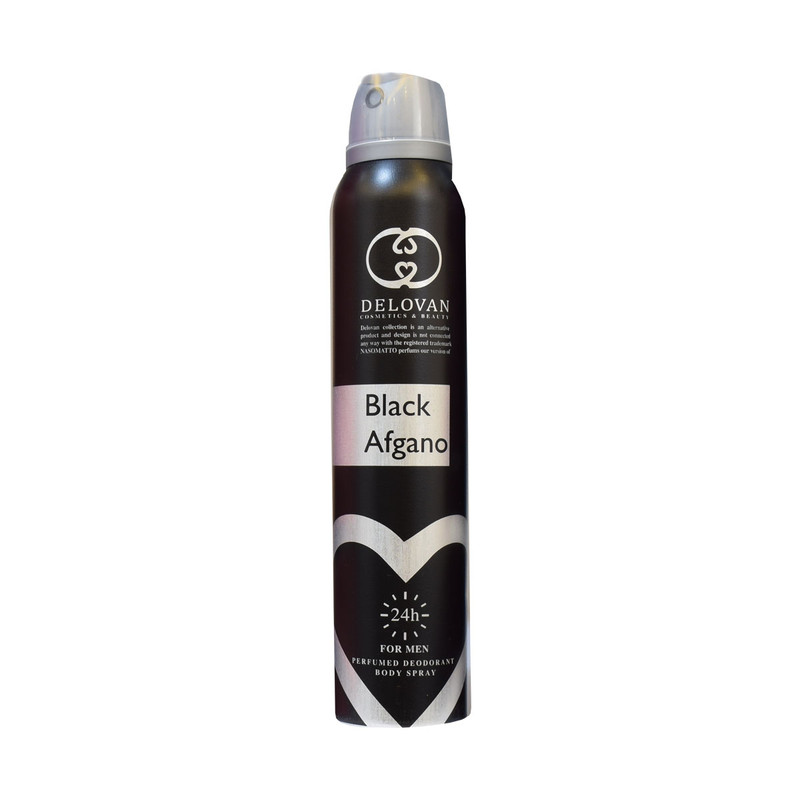 اسپری خوشبو کننده بدن مردانه دلوان مدل black afgano حجم 200 میلی لیتر