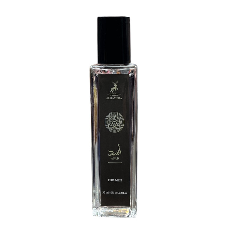 عطر جیبی مردانه الحمبرا مدل اَسَد با رایحه خنک حجم ۳۵ میلی لیتر