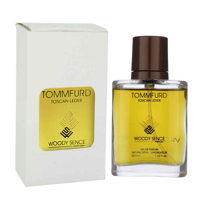 عطر جیبی مردانه وودی سنس مدل Tuscan Leather حجم 30 میلی لیتر