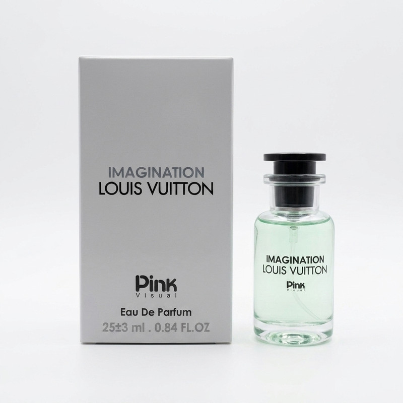 عطر جیبی مردانه پینک ویژوآل مدل لویی ویتون ایمیجینیشن با رایحه خنک و مرکباتی حجم ۲۵ میلی‌لیتر