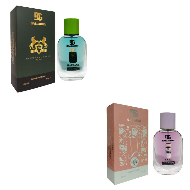 ادوپرفیوم گالاردو مدل یارا و هالتان با رایحه گرم حجم 50 میلیلیتر بسته 2 عددی
