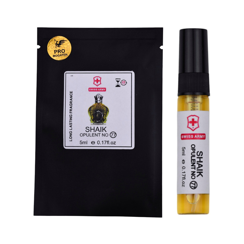عطر جیبی مردانه سوئیس آرمی مدل شیخ با رایحه شیرین و گرم حجم 5 میلیلیتر