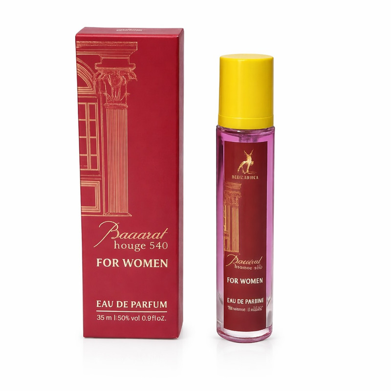 عطر جیبی زنانه الحمبرا مدل باکارات رژ با رایحه شیرین حجم 35 میلیلیتر