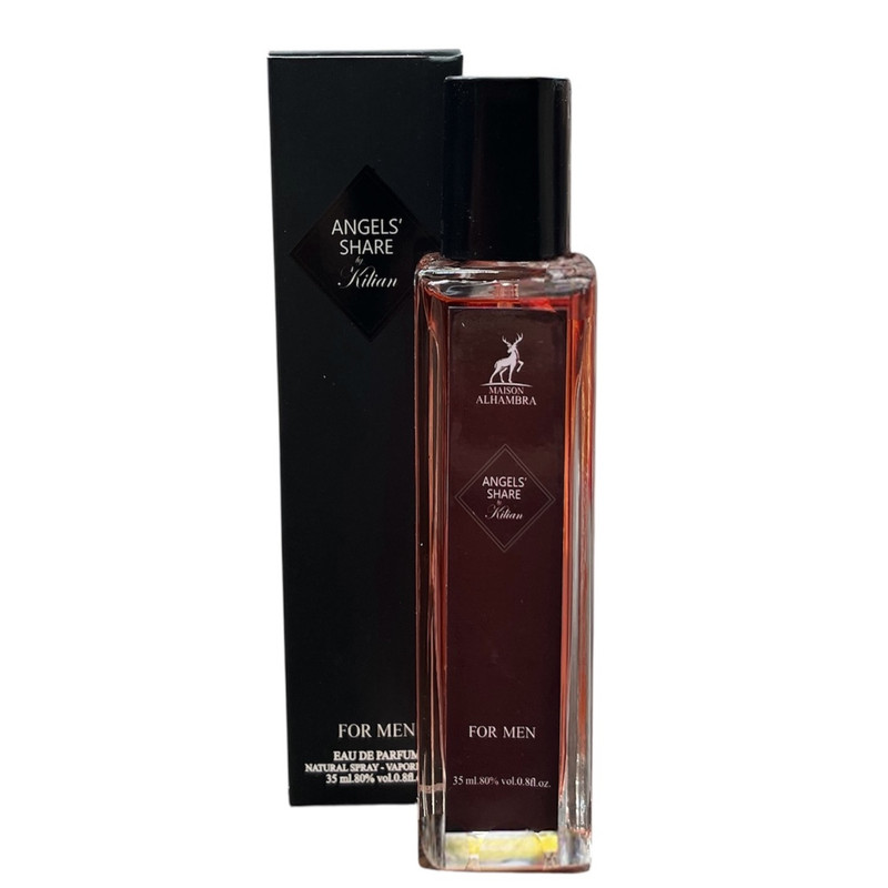 عطر جیبی مردانه الحمبرا مدل ANGELS SHARE با رایحه تند حجم 35 میلیلیتر