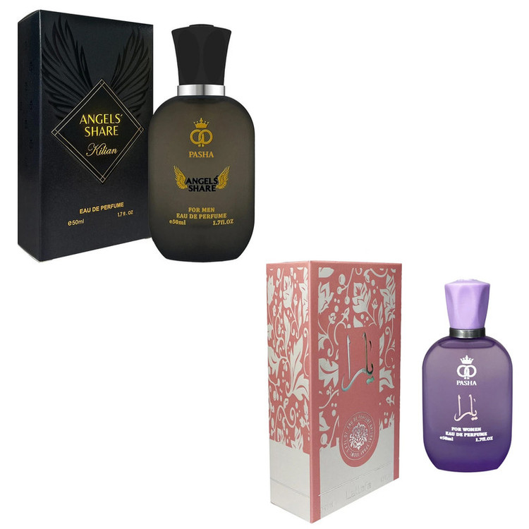 ادوپرفیوم پاشا مدل یارا و آنجلز شیر با رایحه معتدل حجم 50 میلیلیتر بسته 2 عددی