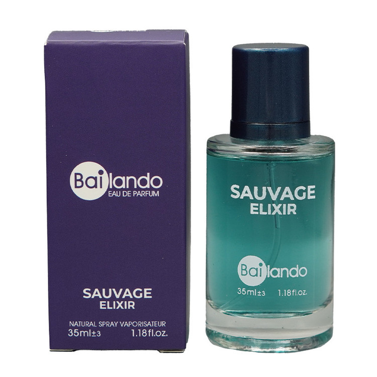 عطر جیبی مردانه بایلندو مدل SAUVAGE ELIXIR با رایحه تلخ حجم 35 میلیلیتر