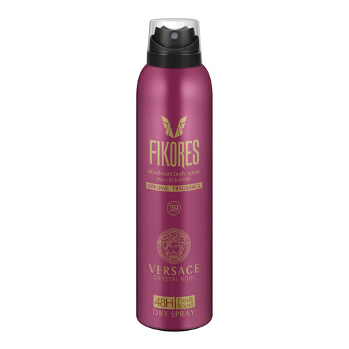 اسپری خوشبو کننده بدن زنانه فیکورس مدل Versace Crystal Noir حجم 200 میلی لیتر