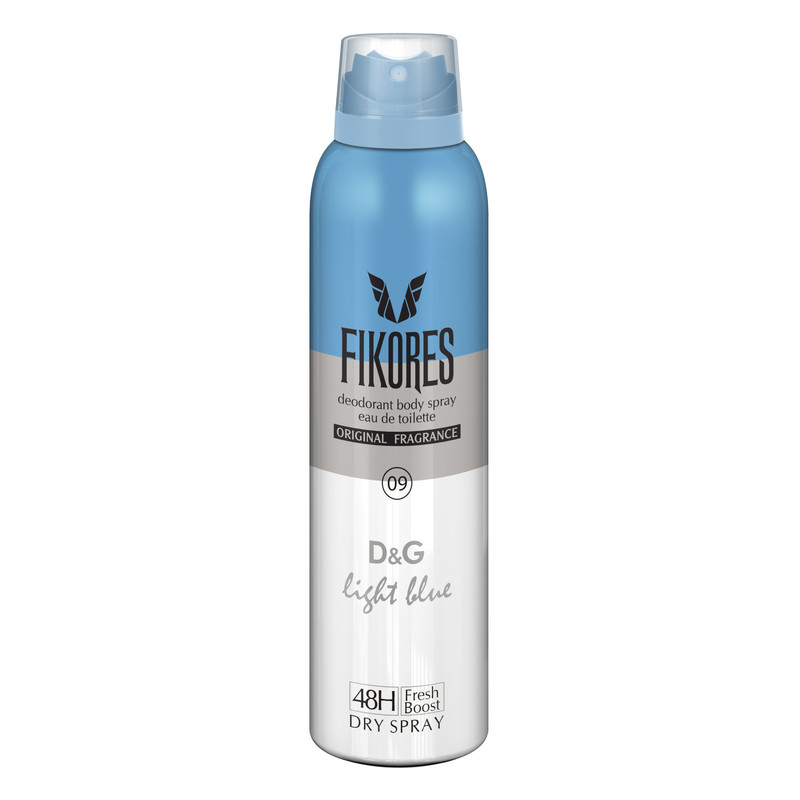اسپری خوشبو کننده بدن زنانه فیکورس مدل D & G Light Blue حجم 200 میلی لیتر