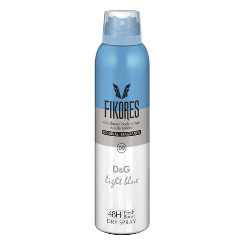 اسپری خوشبو کننده بدن زنانه فیکورس مدل D & G Light Blue حجم 200 میلی لیتر