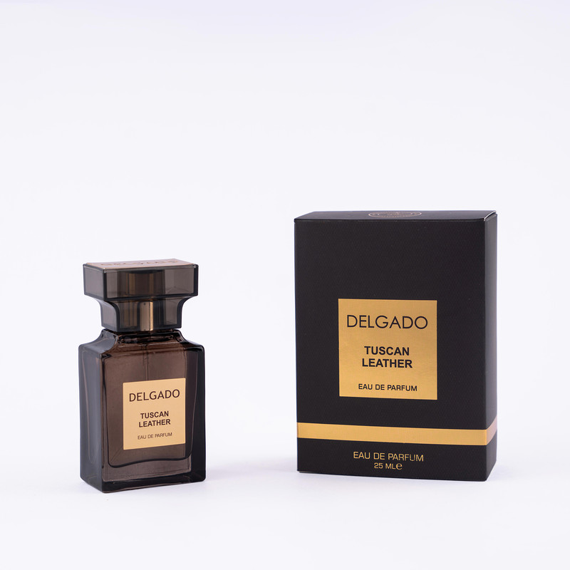 عطر جیبی دلگادو مدل توسکان لدر با رایحه تلخ حجم 25 میلی لیتر