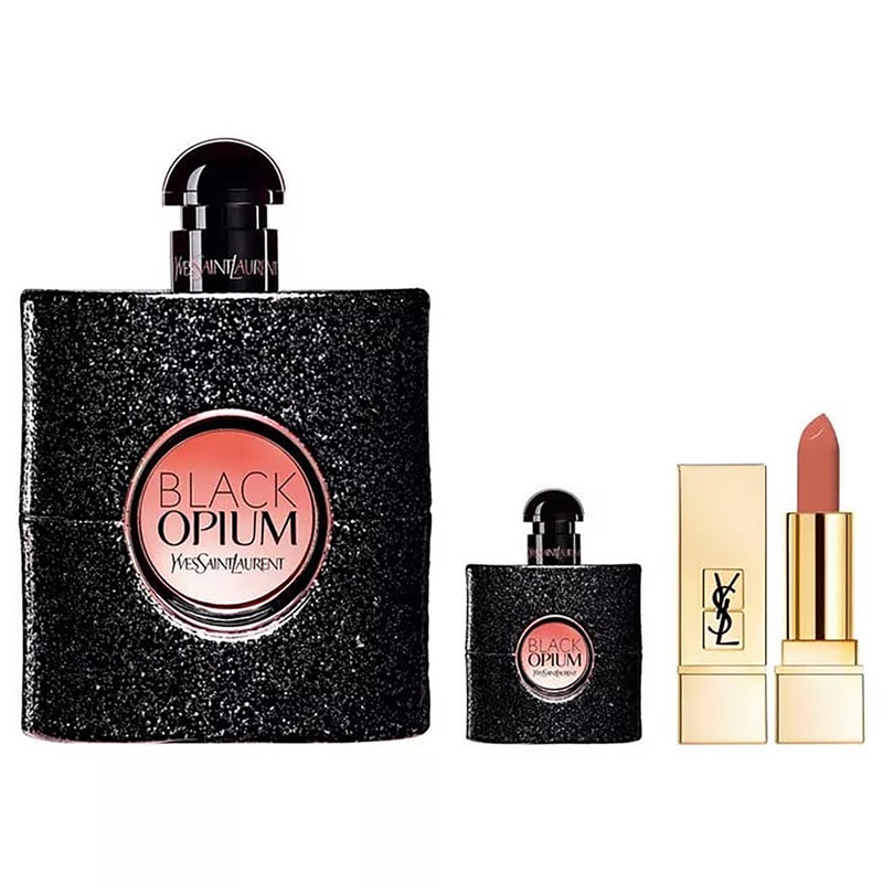 ست ادوپرفیوم زنانه ایو سن لوران مدل Black Opium حجم 90 میلی لیتر