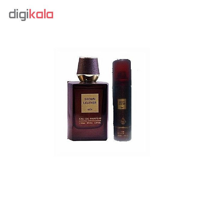 ادو پرفیوم مردانه فراگرنس ورد مدل Brown Leather حجم 100 میلی لیتر به همراه اسپری فراگرنس حجم 50 میلی لیتر