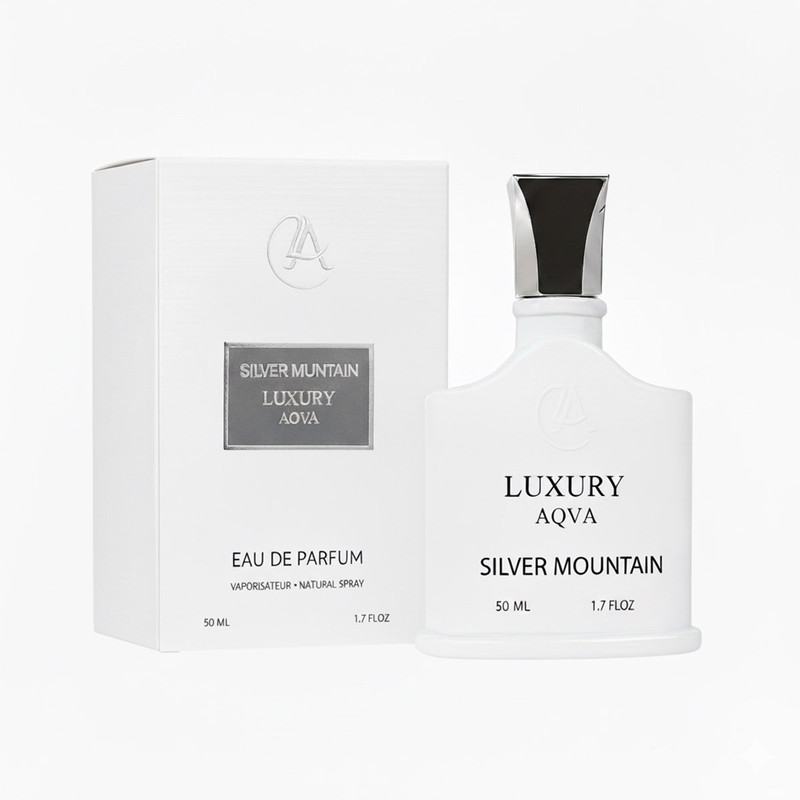 ادو پرفیوم مردانه لاکچری آکوا مدل Silver Mountain با رایحه خنک حجم 50 میلی لیتر