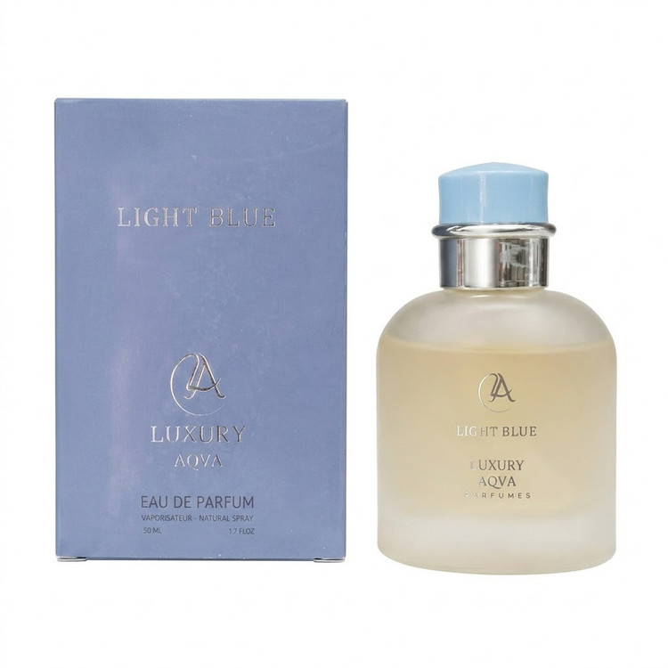 ادوپرفیوم زنانه لاکچری آکوا مدل LIGHT BLUE با رایحه خنک حجم 50 میلیلیتر