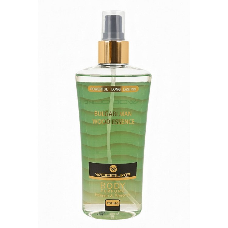 بادی اسپلش مردانه وودلایک مدل Bulgari Man Wood Essence حجم 250 میلیلیتر