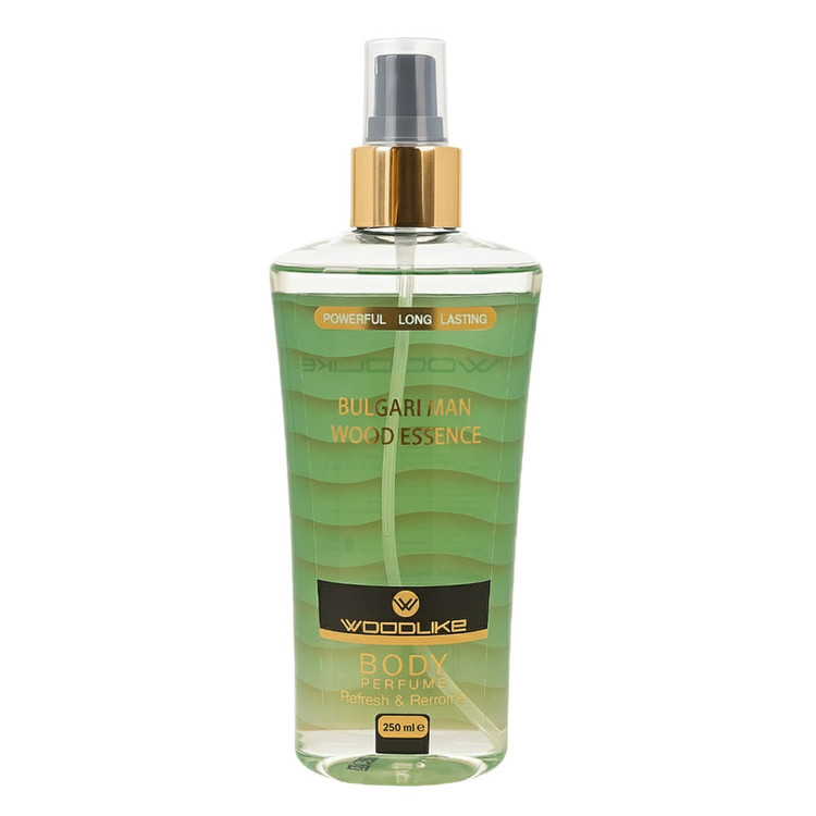 بادی اسپلش مردانه وودلایک مدل Bulgari Man Wood Essence حجم 250 میلیلیتر