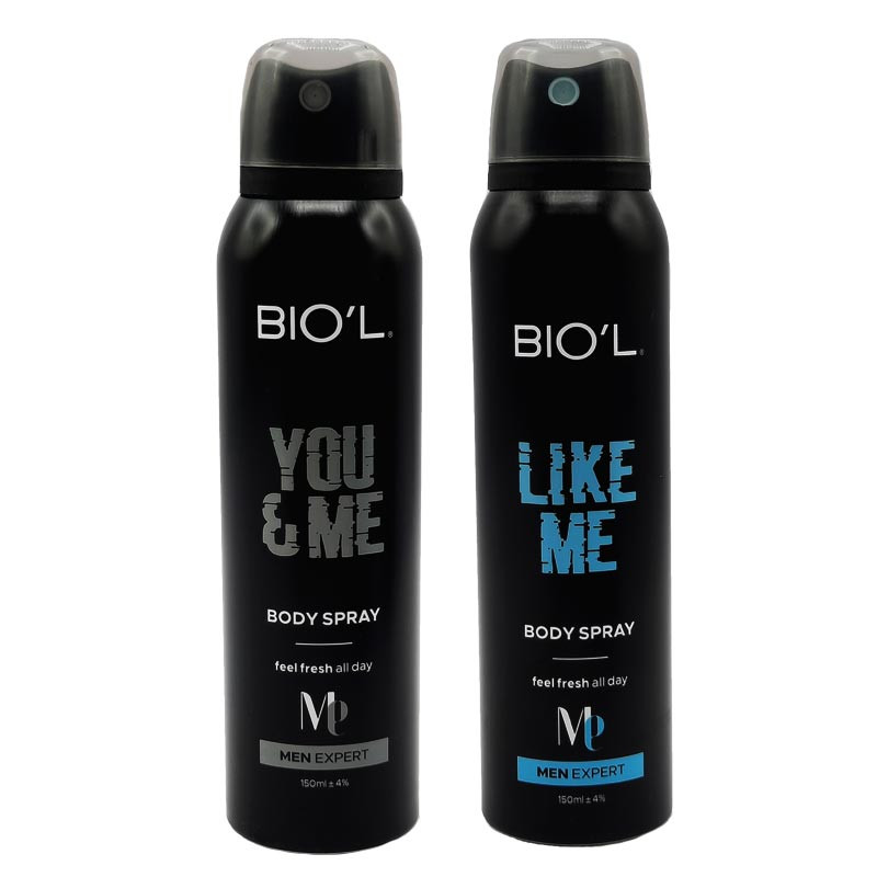 اسپری خوشبو کننده بدن مردانه بیول مدل you me And like me حجم 150 میلی لیتر بسته 2 عددی
