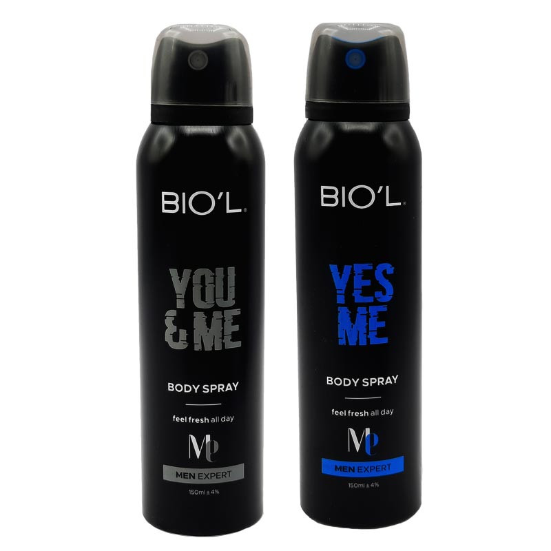 اسپری خوشبو کننده بدن مردانه بیول مدل you me And yes me حجم 150 میلی لیتر بسته 2 عددی
