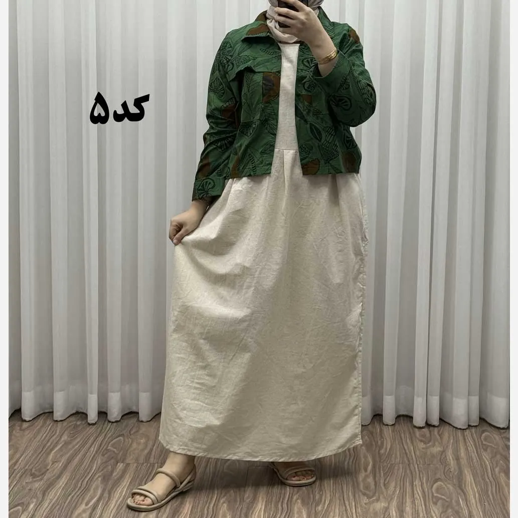 کت سارافون مدل یاپراق پاموق کد 1525 فری سایز لینن مناسب تا سایز 46 چهارفصل