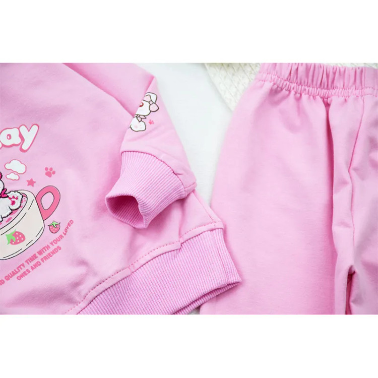 بلوز شلوار دخترانه طرح گربه جنس پنبه ای مناسب پاییز و زمستان