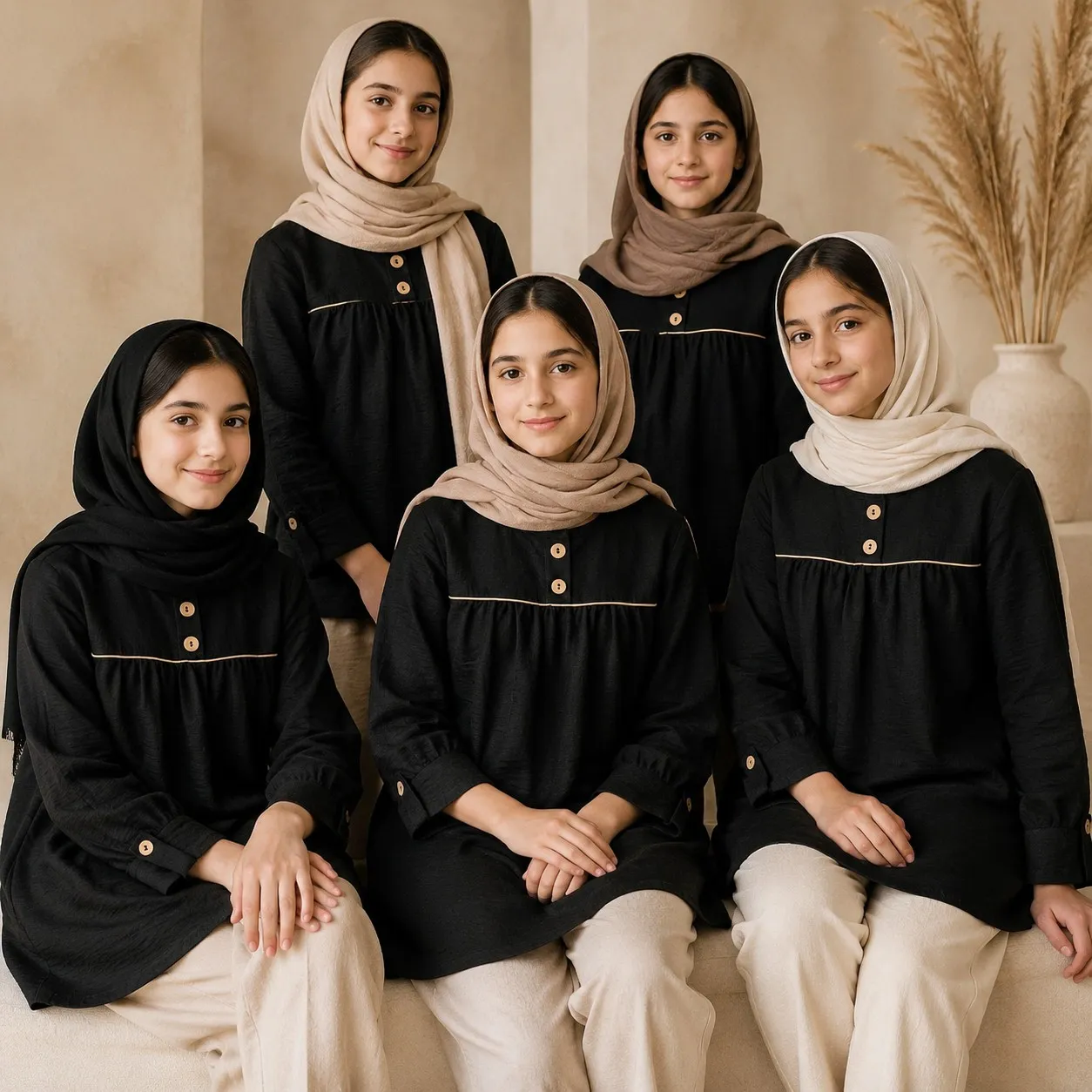 شومیز دخترانه مشکی جنس صوفیا جودون آستین سه ربع سایز بزرگ