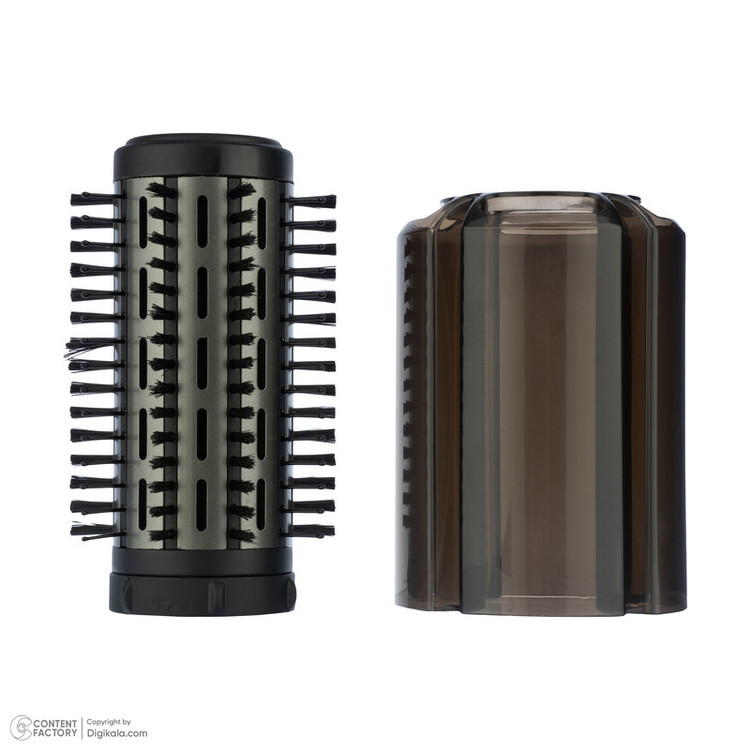 سشوار برسدار چرخشی 240 وات پرنسلی مدل PR312AT، موتور DC، وزن 1430 گرم، دارای سری شانهدار، سری برسدار گرد پهن، سری چرخشی، کیف نگهدارنده، سری دندانهدار با ویژگی فرکنندگی، صافکنندگی، حجمدهندگی