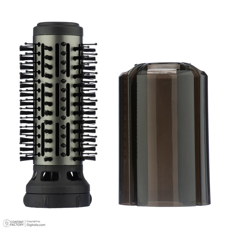 سشوار برسدار چرخشی 240 وات پرنسلی مدل PR312AT، موتور DC، وزن 1430 گرم، دارای سری شانهدار، سری برسدار گرد پهن، سری چرخشی، کیف نگهدارنده، سری دندانهدار با ویژگی فرکنندگی، صافکنندگی، حجمدهندگی
