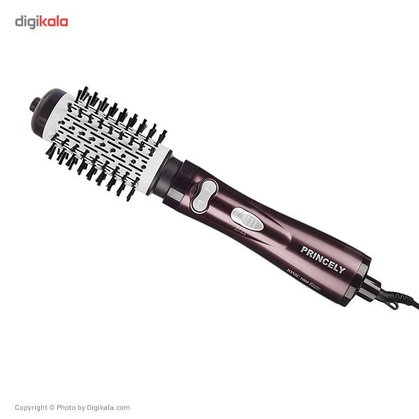 سشوار برسدار چرخشی 1000 وات پرینسلی مدل PR306AT، موتور DC، وزن 500 گرم، المنت سرامیک، دارای سری برسدار گرد باریک، سری برسدار گرد پهن با ویژگی فرکنندگی، صافکنندگی، حجمدهندگی، با قابلیت باد سرد، فناوری تولید یون