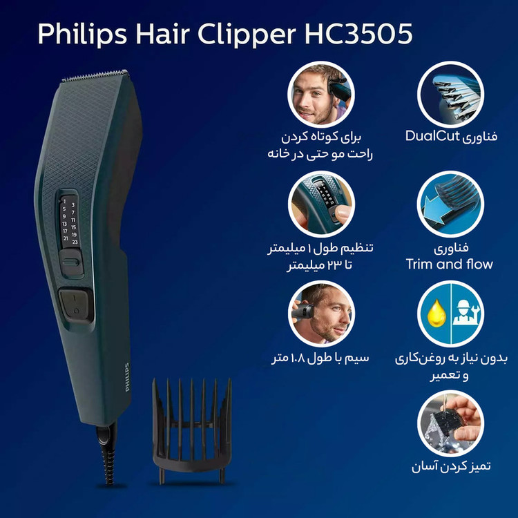 ماشین اصلاح موی سر و صورت فیلیپس مدل HC3505.15