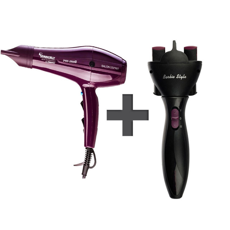 سشوار حرفه ای پرنسلی مدل PR250AT به همراه بافت مو پرنسلی مدل PR318AT