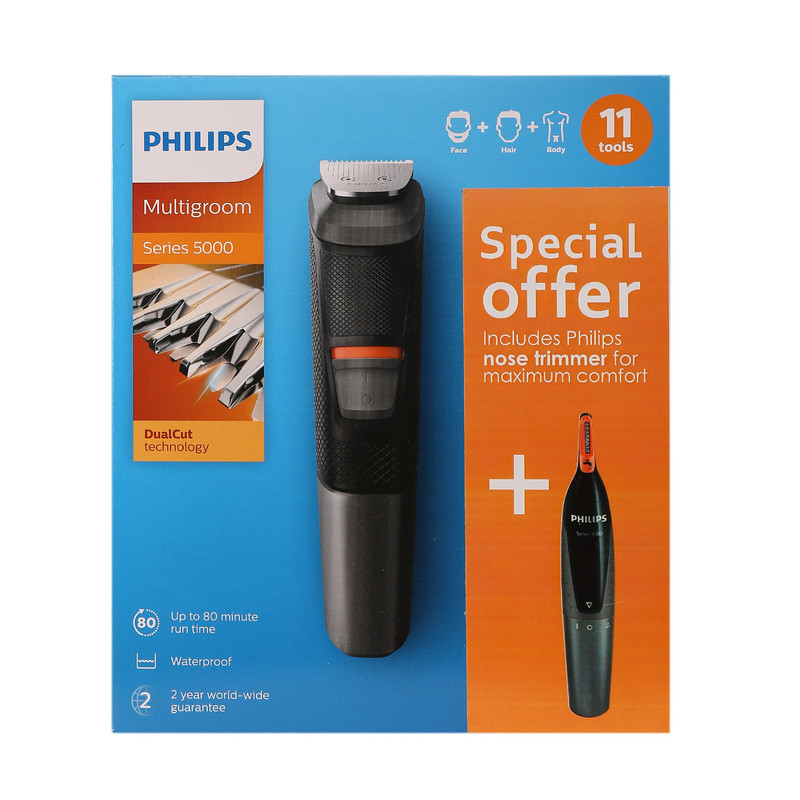 ست ماشین اصلاح موی صورت فیلیپس مدل MG5730 به همراه موزن بینی مدل NT3160