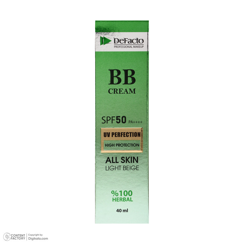 کرم پودر BB مایع SPF 50 دیفکتو مدل professional شماره 1 مناسب برای انواع پوست حجم 40 میلیلیتر