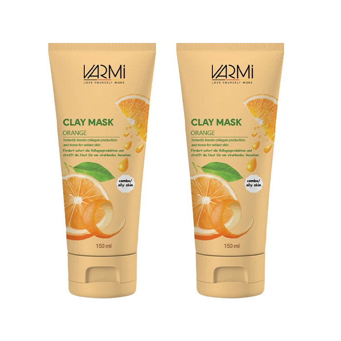 ماسک صورت وارمی مدل خاک رس و پرتقال مناسب برای پوست چرب حجم 150 میلی لیتر بسته 2 عددی