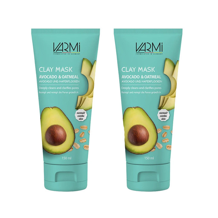 ماسک صورت وارمی مدل خاک رس و آووکادو مناسب برای پوست چرب و نرمال حجم 150 میلی لیتر بسته 2 عددی