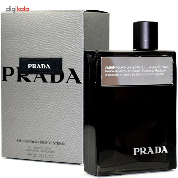 ادو پرفیوم مردانه پرادا مدل Amber Pour Homme Intense حجم 100 میلی لیتر