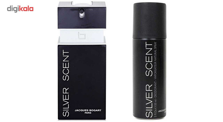 ادو تویلت مردانه ژاک بوگارت مدل Silver Scent حجم 100 میلی لیتر به همراه اسپری مردانه ژاک بوگارت مدل Silver Scent حجم 150 میلی لیتر