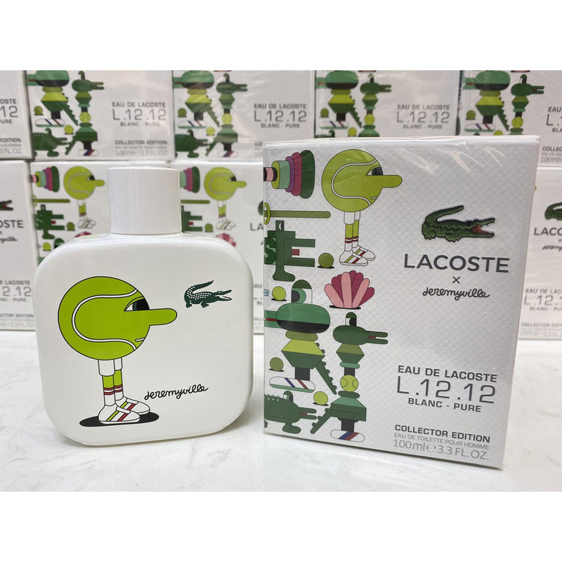 ادو تویلت مردانه لاگوست مدل Eau de Lacoste L.12.12 Blanc-Pure Jeremyville Collector Edition حجم 100 میلی لیتر