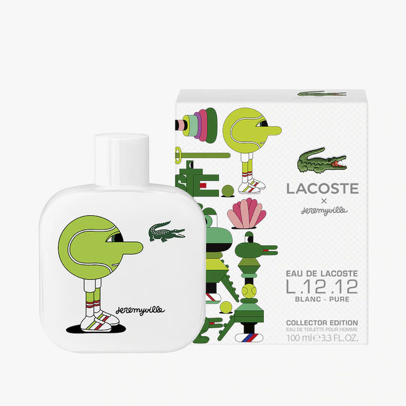 ادو تویلت مردانه لاگوست مدل Eau de Lacoste L.12.12 Blanc-Pure Jeremyville Collector Edition حجم 100 میلی لیتر