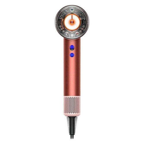 سشوار خانگی 220 وات دایسون مدل Supersonic nural HD16، موتور AC، وزن 2140 گرم، دارای سری متمرکزکننده باریک، متمرکزکننده پهن، سری برسدار گرد پهن، سری چرخشی، سری شانهدار، کیف نگهدارنده با ویژگی صافکنندگی، با قابلیت عملکرد توربو